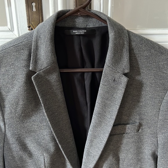 Zara Essentials Men’s Gray Twill Blazer Size L - Picture 2 of 3